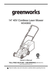 GreenWorks MO40B00 Manual Del Propietário
