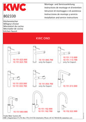 KWC ONO 10.151.102.700 Instrucciones De Montaje Y Servicio