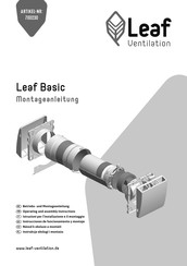 Leaf Ventilation 700230 Instrucciones De Funcionamiento Y Montaje