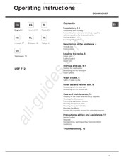 Hotpoint LSF 712 Manual De Instrucciones