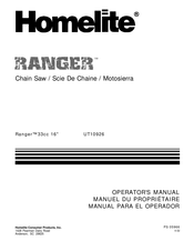 Homelite Ranger UT10926 Manual Para El Operador