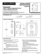 American Standard Townsend TU353740 Instrucciones De Instalación