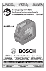 Bosch GLL100-40G Instrucciones De Funcionamiento Y Seguridad