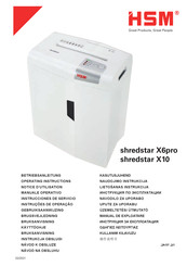 HSM shredstar X6pro Instrucciones De Servicio