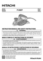 Hitachi Koki P 20ST Manual De Instrucciones E Instrucciones De Seguridad