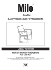 Milo OP-PETS8-MILO-E-CHAIR Manual De Instrucciones Y Ensamble