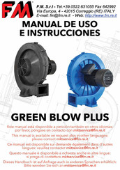 FM GREEN BLOW PLUS Manual De Uso E Instrucciones