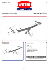 Witter Towbar Systems F135AU Instrucciones De Instalación