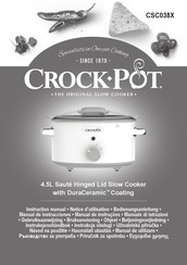 Crock-Pot CSC038 Serie Manual De Instrucciones