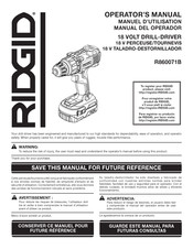 RIDGID R860071B Manual Del Operador