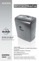 Aurora ShredSafe AU840XA Manual Del Usuario