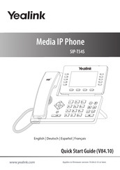 Yealink SIP-T54S Guia De Inicio Rapido