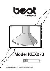 Broan best KEX273 Manual Del Usuario