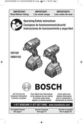 Bosch IDH182 Instrucciones De Funcionamiento Y Seguridad