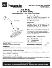 Proyecta MB-1120 2-08-1120-5050 Instructivo De Instalación Y Operación