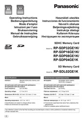 Panasonic RP-SDP04GE1K Instrucciones De Funcionamiento