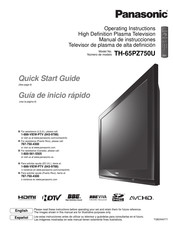 Panasonic TH-65PZ750U Guia De Inicio Rapido