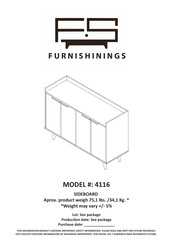 FURNISHININGS 4116 Instrucciones De Montaje