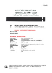 Herschel SUMMIT 2600 Instrucciones De Instalación Y Funcionamiento