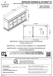 Loxley rowe BOSTON CONSOLE ACCENT 72 Manual De Instalación