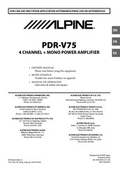 Alpine PDR-V75 Manual De Operación