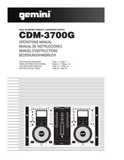 Gemini CDM-3700G Manual De Instrucciones