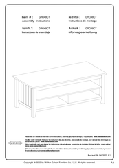 Walker Edison GRO48CT Instrucciones De Ensamblaje