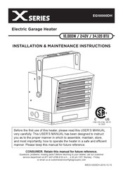 Dyna-Glo X Serie Instrucciones De Instalación Y Mantenimiento