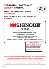 Signode BXT2-10 Manual De Operación, Partes Y Seguridad