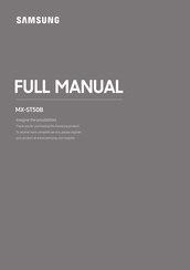 Samsung MX-ST50B Manual