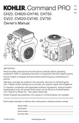 Kohler Command PRO CV680 Manual Del Usuario