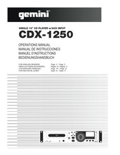 Gemini CDX-1250 Manual De Instrucciones