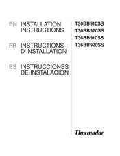Thermador T30BB920SS Instrucciones De Instalación