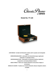 Lenco Classic Phono TT-120 Manual De Usuario