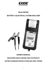 exide EBT900 Manual Del Usuario