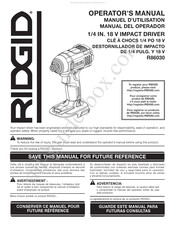 RIDGID R86030 Manual Del Operador