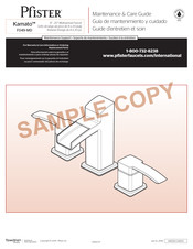 Pfister Kamato F049-MD Guía De Mantenimiento Y Cuidado