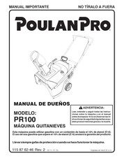 Poulan Pro PR100 Manual De Dueño