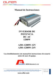 Olfer A301-1200W-12V Manual De Instrucciones