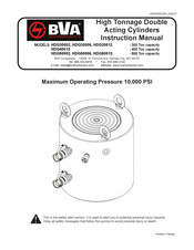 BVA Hydraulics HDG40012 Manual De Instrucciones