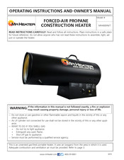 Mr. Heater MH400FAVT Instrucciones De Uso Y Manual Del Usuario