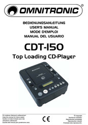 Omnitronic CDT-150 Manual Del Usuario