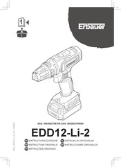 Erbauer EDD12-Li-2 Instrucciones Originales