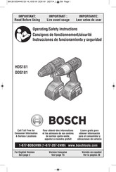 Bosch DDS181 Instrucciones De Funcionamiento Y Seguridad