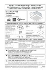 RenewAire V150 Instrucciones De Instalación Y Mantenimiento