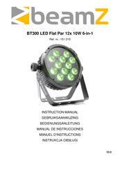 Beamz BT300 LED Flat Par 12x 10W 6-in-1 Manual De Instrucciones