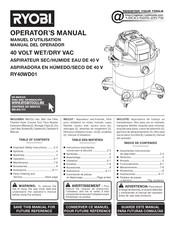 Ryobi RY40WD01 Manual Del Operador