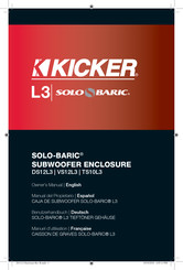 Kicker SOLO-BARIC VS12L3 Manual Del Propietário