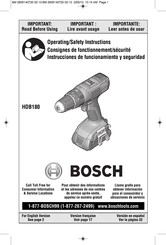 Bosch HDB180 Instrucciones De Funcionamiento Y Seguridad