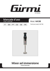 TREVIDEA Girmi MX38 Manual Del Usuario